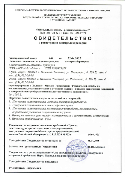 Свидетельство ЭТЛ